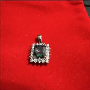 925 Sterling Silver purple stone  Pendant